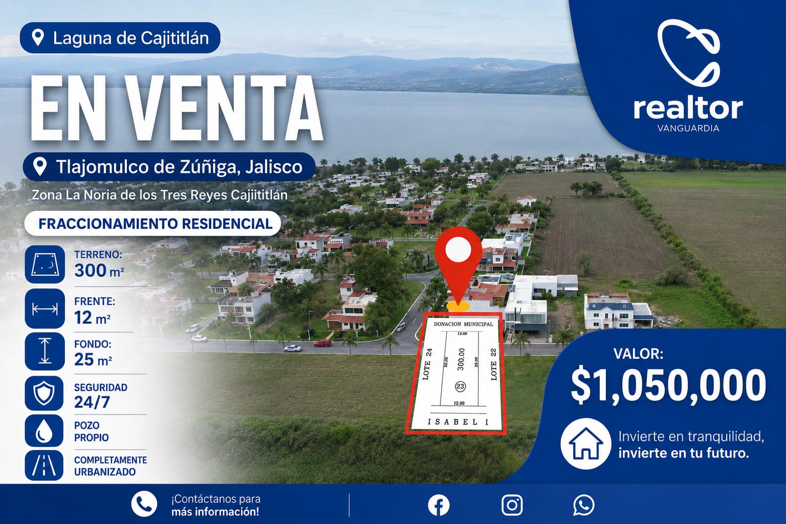 0049, TERRENO EN VENTA EN LA NORIA DE LOS TRES REYES (CAJITITLAN)