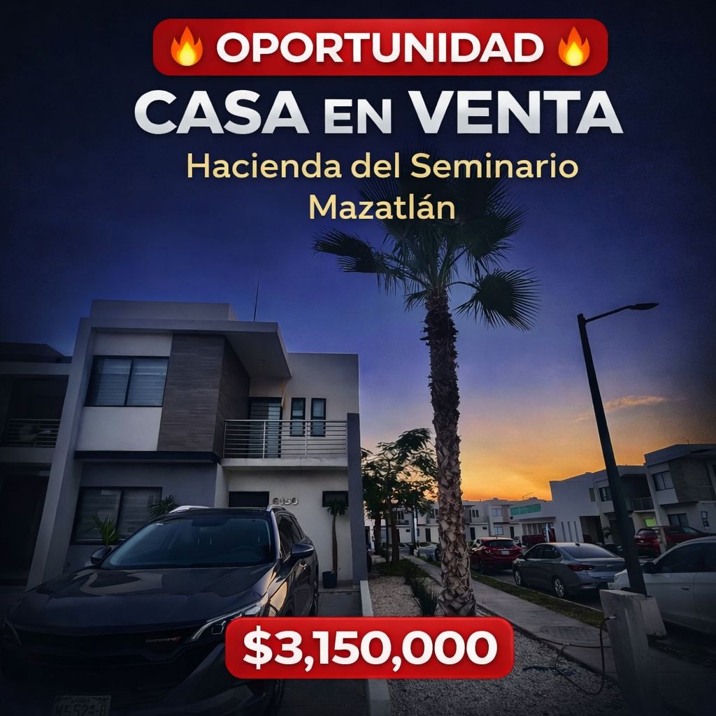 00176, CASA EN VENTA EN MAZATLAN, SINALOA (HACIENDA DEL SEMINARIO)