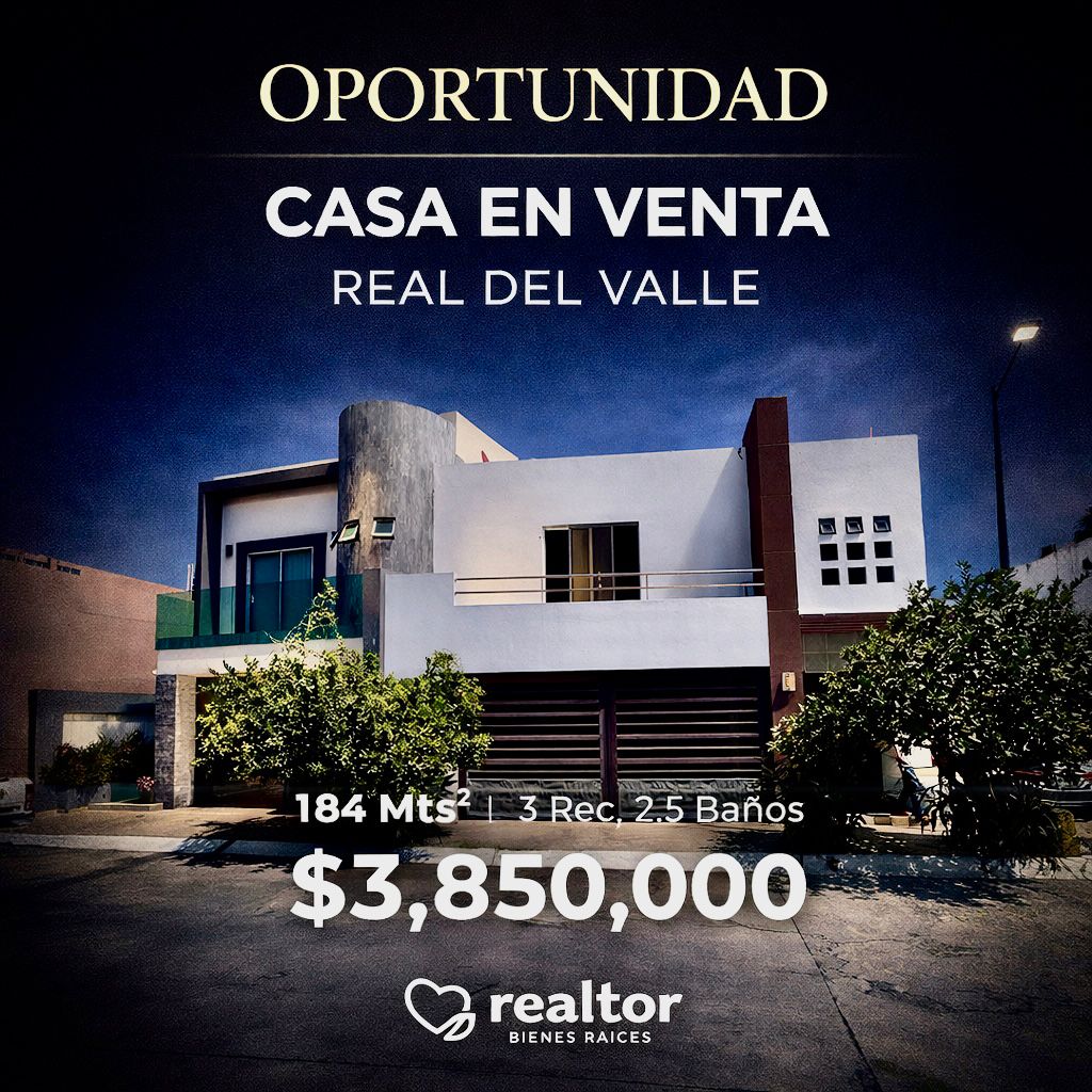 00182, CASA EN VENTA EN MAZATLAN, SINALOA (REAL DEL VALLE)