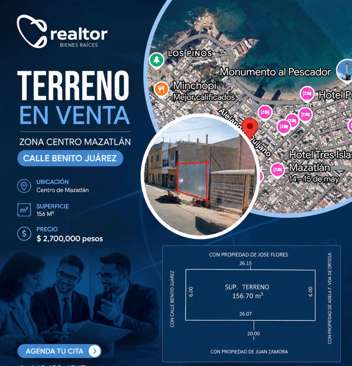 00219, TERRENO EN VENTA EN MAZATLAN, SINALOA (CENTRO MAZATLAN)