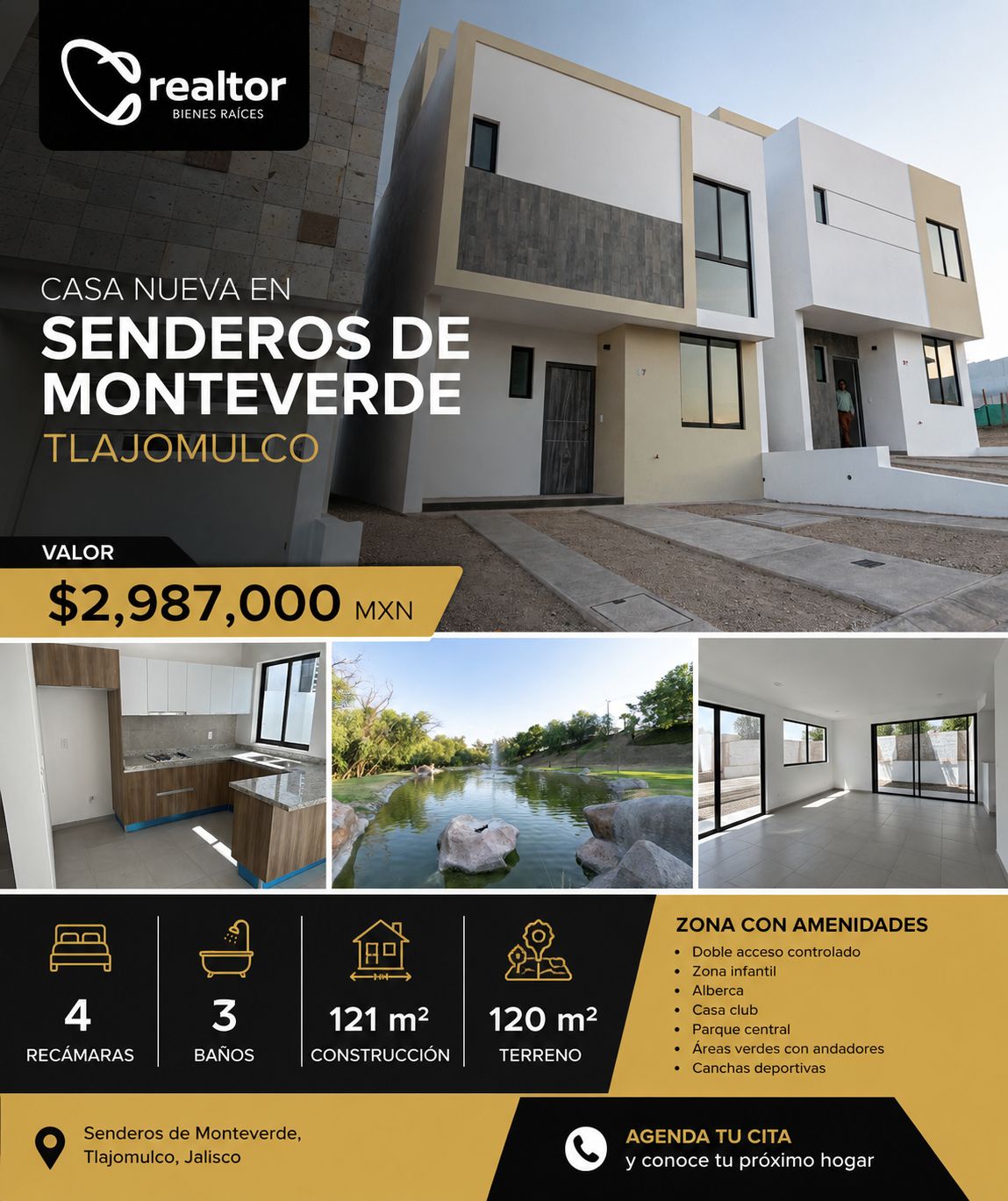 00221, CASA NUEVA EN VENTA EN TLAJOMULCO DE ZUÑIGA (SENDEROS DE MONTE VERDE)